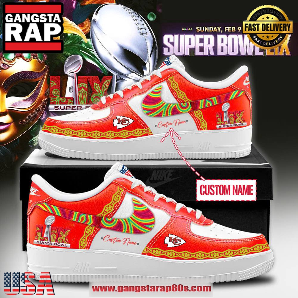 Kansas City Chiefs Super Bowl LIX Special Edition Air Force 1 Running Sneakers Shoes