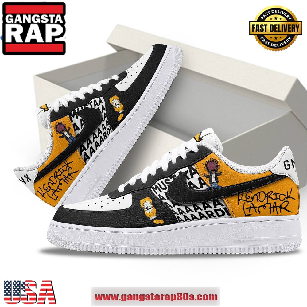 Kendrick Lamar Mustard Special Edition Air Force 1 Running Sneakers Shoes
