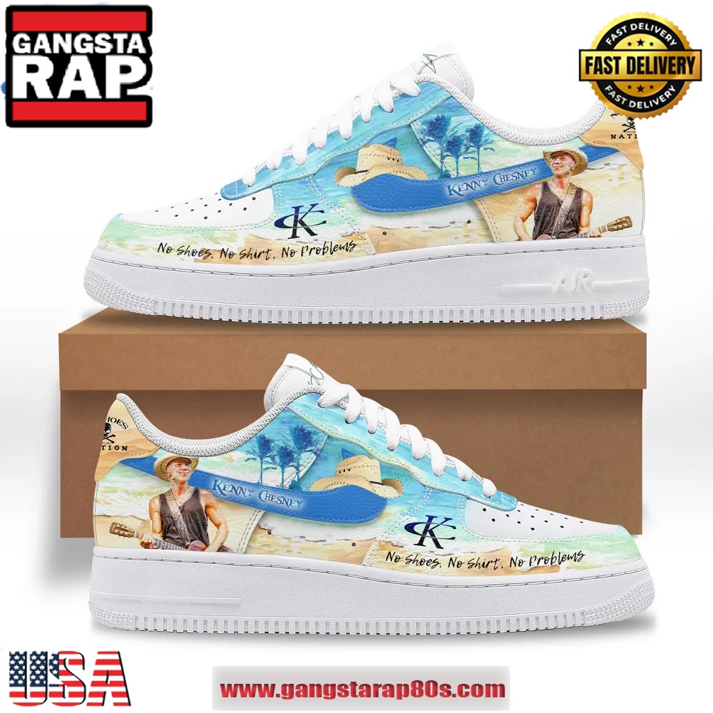 Kenny Chesney No Shoes, No Shirt, No Problems Air Force 1 Sneakers Running Sneakers Shoes