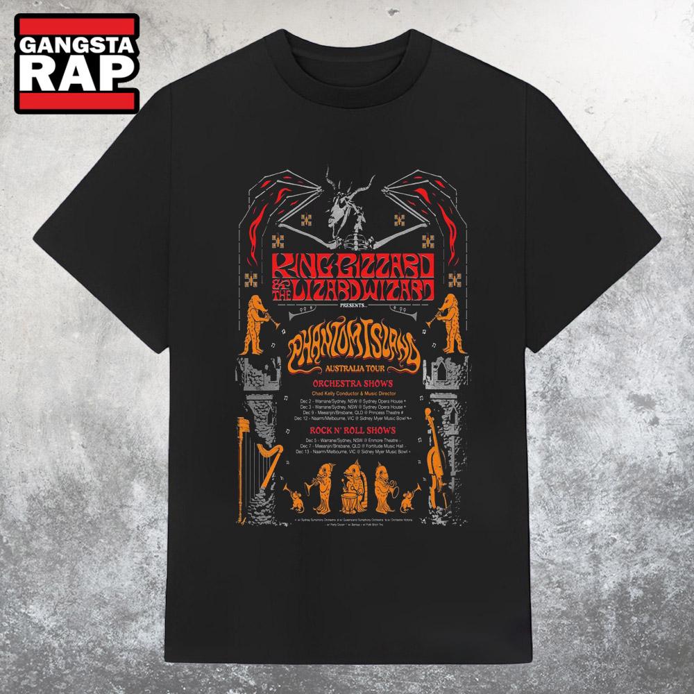 King Gizzard & The Lizard Wizard Phantom Island Australia Show 2025 T Shirt