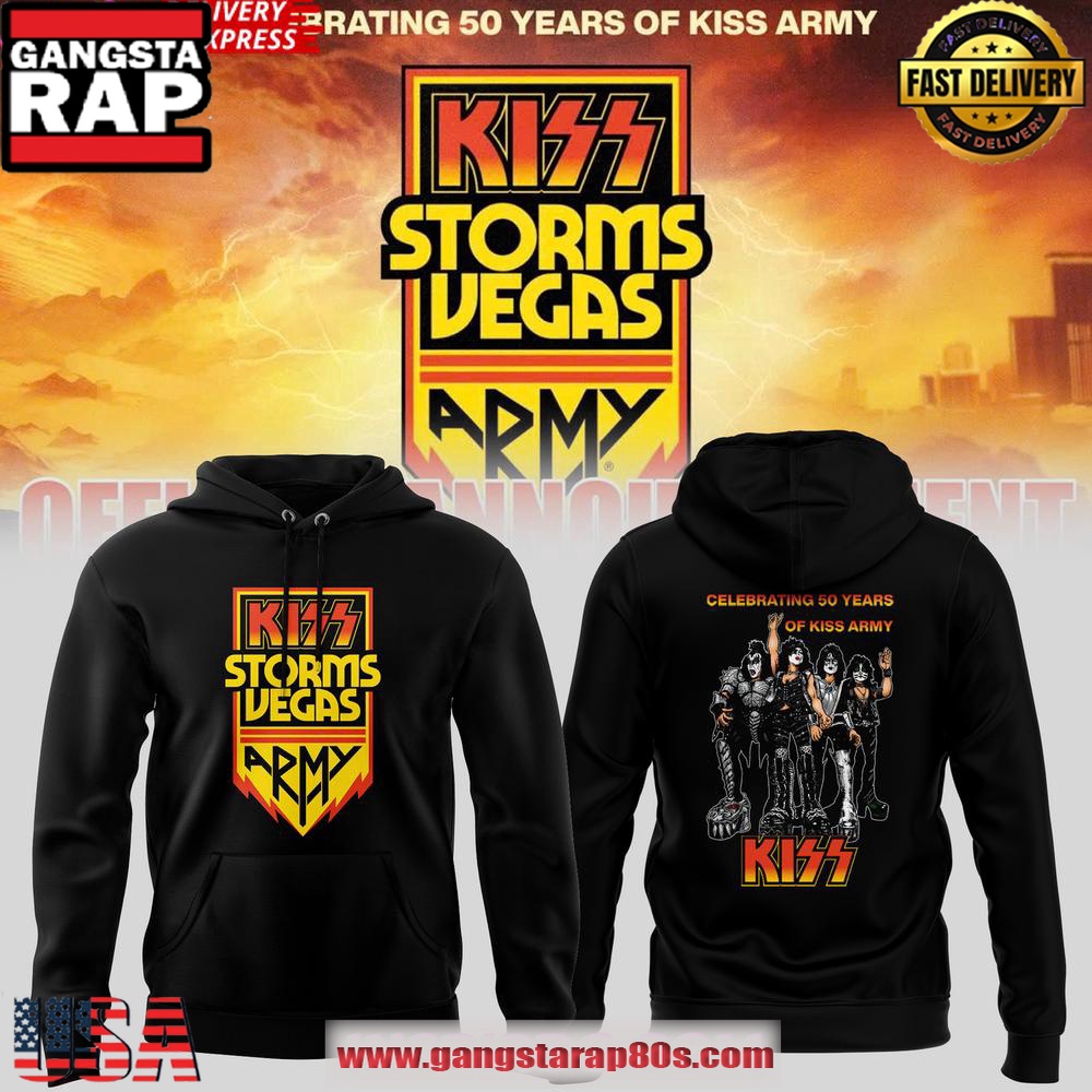 KISS Storms Vegas 50th Anniversary Special Edition All Over Print Hoodie