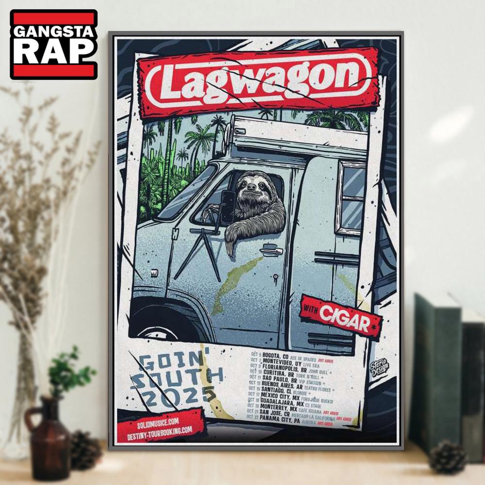 Lagwagon Goin’ South Tour 2025 Poster Canvas Art Lagwagon Goin’ South Tour 2025 Poster Canvas Art