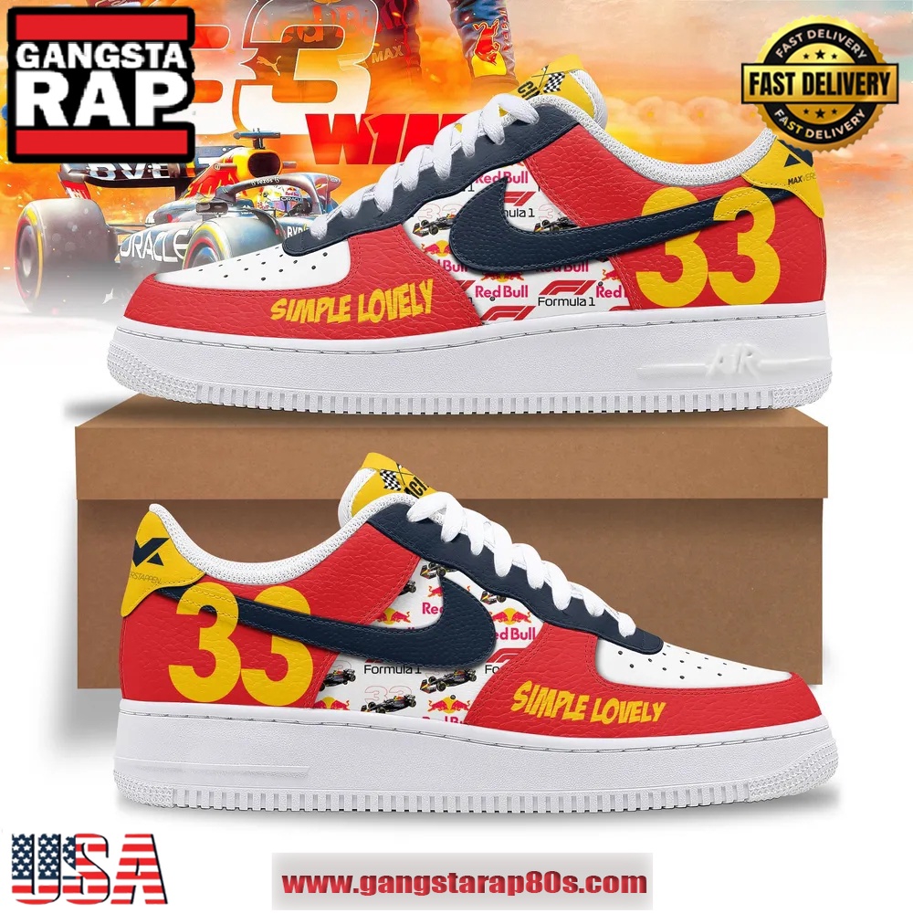 Max Verstappen Simple Lovely F1 Racing Air Force 1 Running Sneakers Shoes Max Verstappen Simple Lovely F1 Racing Air Force 1 Running Sneakers Shoes