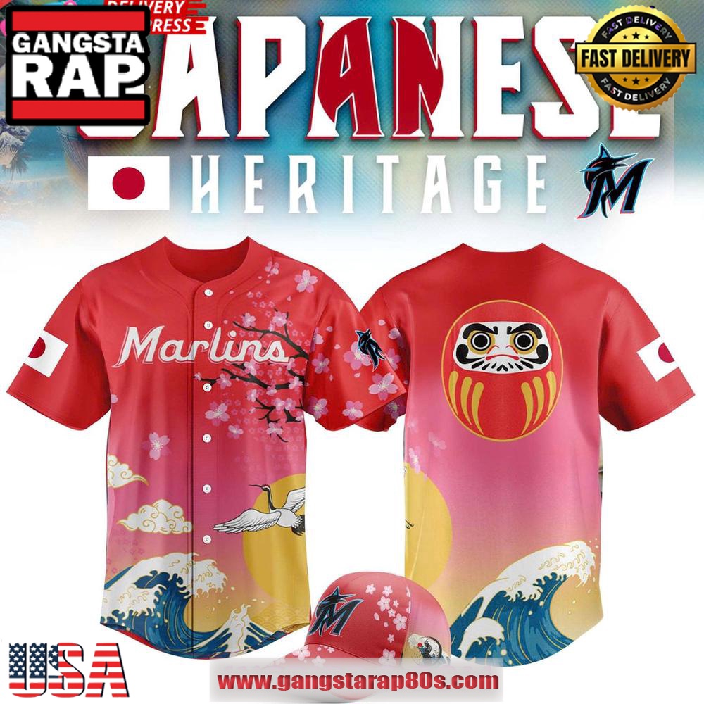 Miami Marlins 2025 Japanese Heritage Baseball Jersey