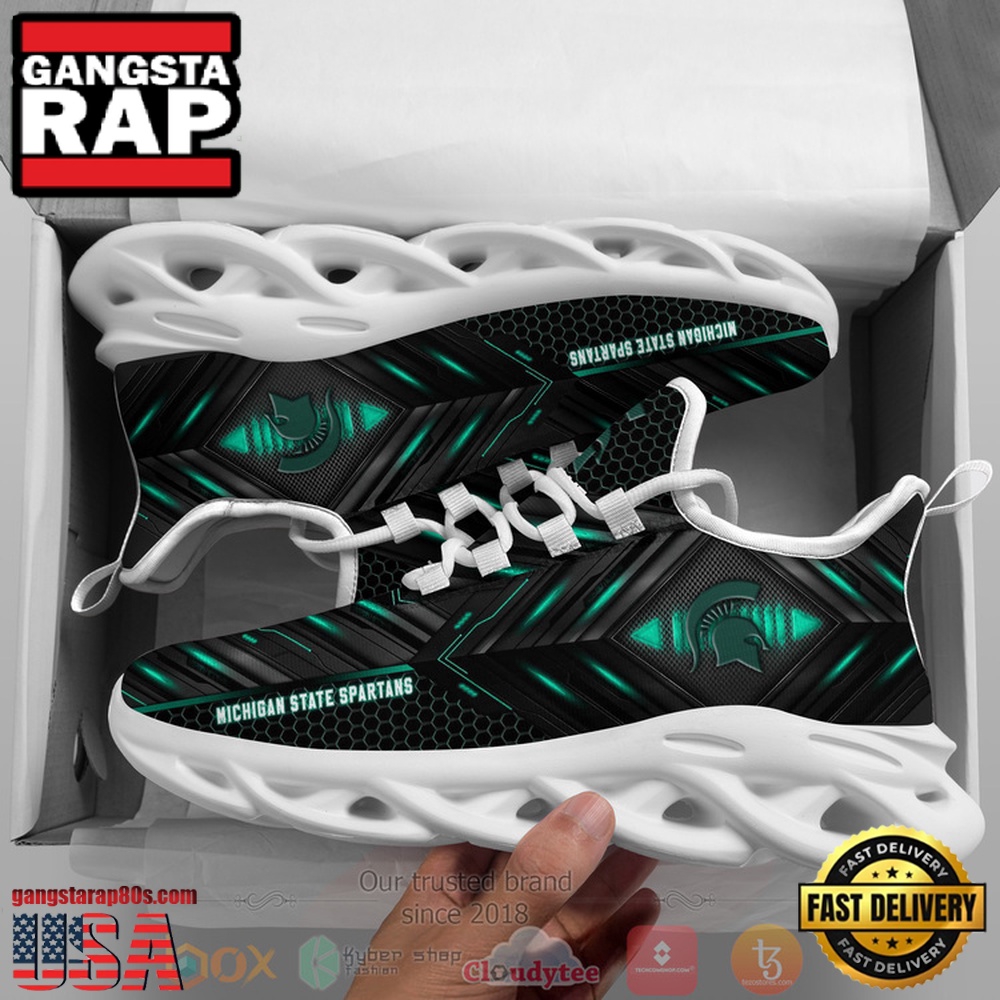 Michigan State Spartans Custom Name Clunky Unique Design Max Soul Shoes Running Sneakers Michigan State Spartans Custom Name Clunky Unique Design Max Soul Shoes Running Sneakers