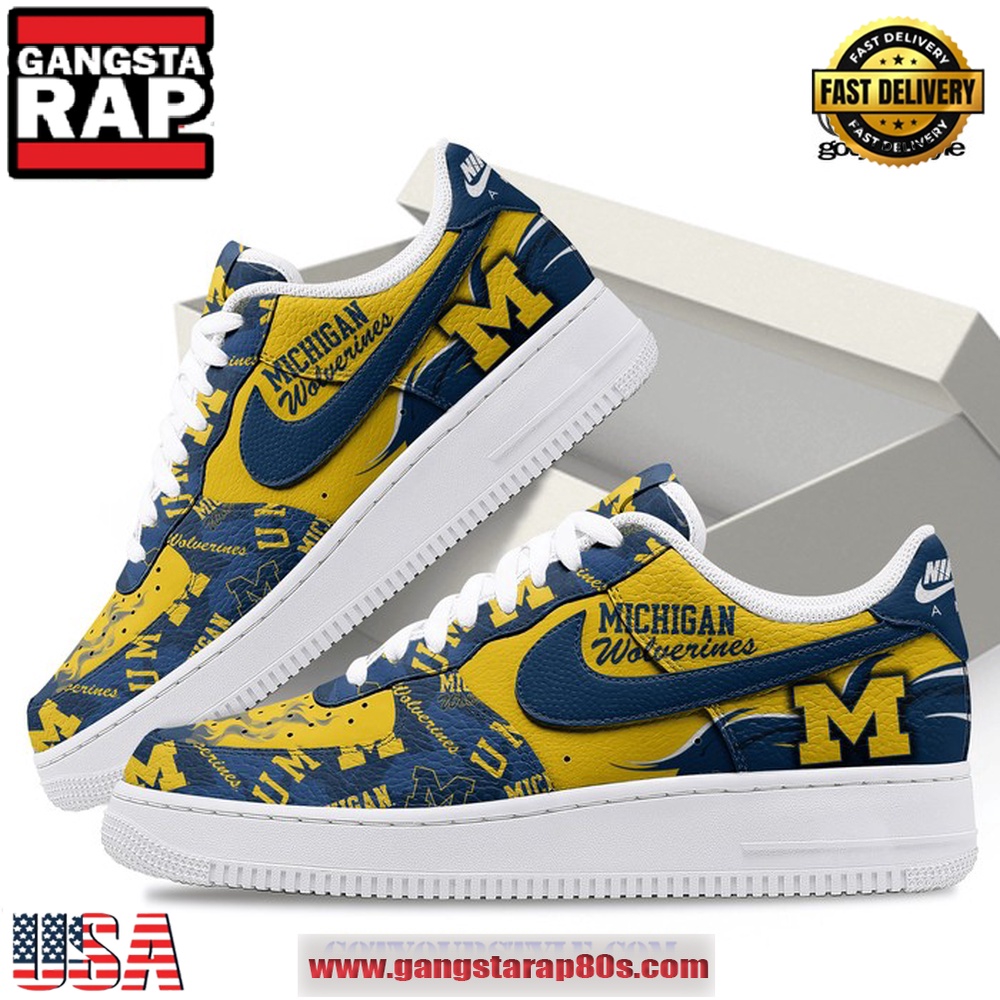 Michigan Wolverines Limited 2024 Edition Air Force 1 Running Sneakers Shoes