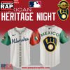 Milwaukee Brewers 2025 Mexican Heritage Night Striped Special Bassenan Baseball Jersey