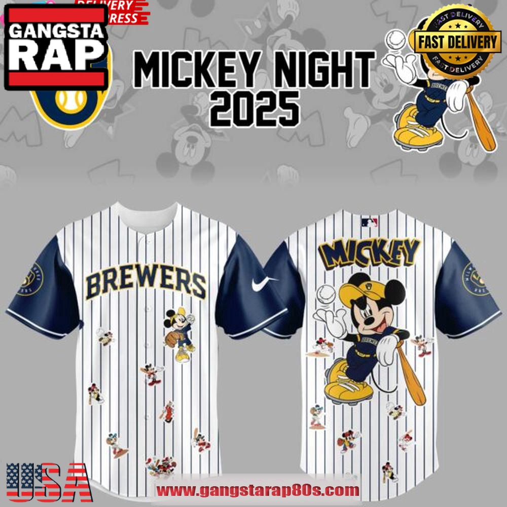 Milwaukee Brewers Mickey Mouse Night 2025 Baseball Jersey