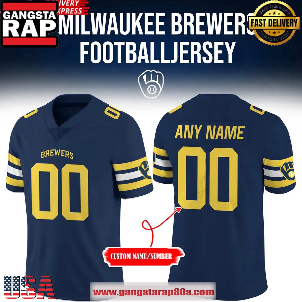 Milwaukee Brewers New Uniform 2025 Football Jersey Milwaukee Brewers New Uniform 2025 Football Jersey