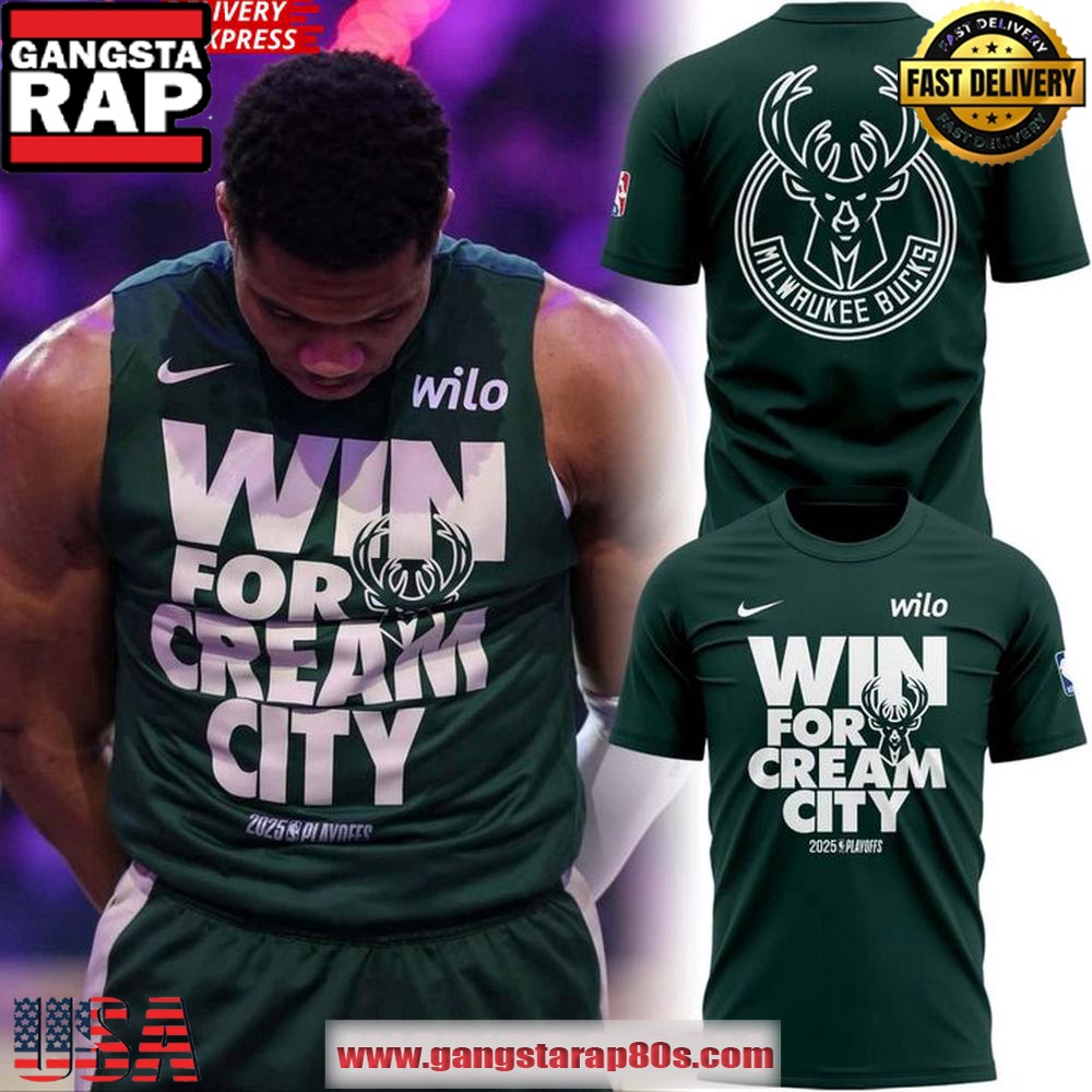 Milwaukee Bucks Win For Cream City 2025 NBA Playoffs T-Shirt