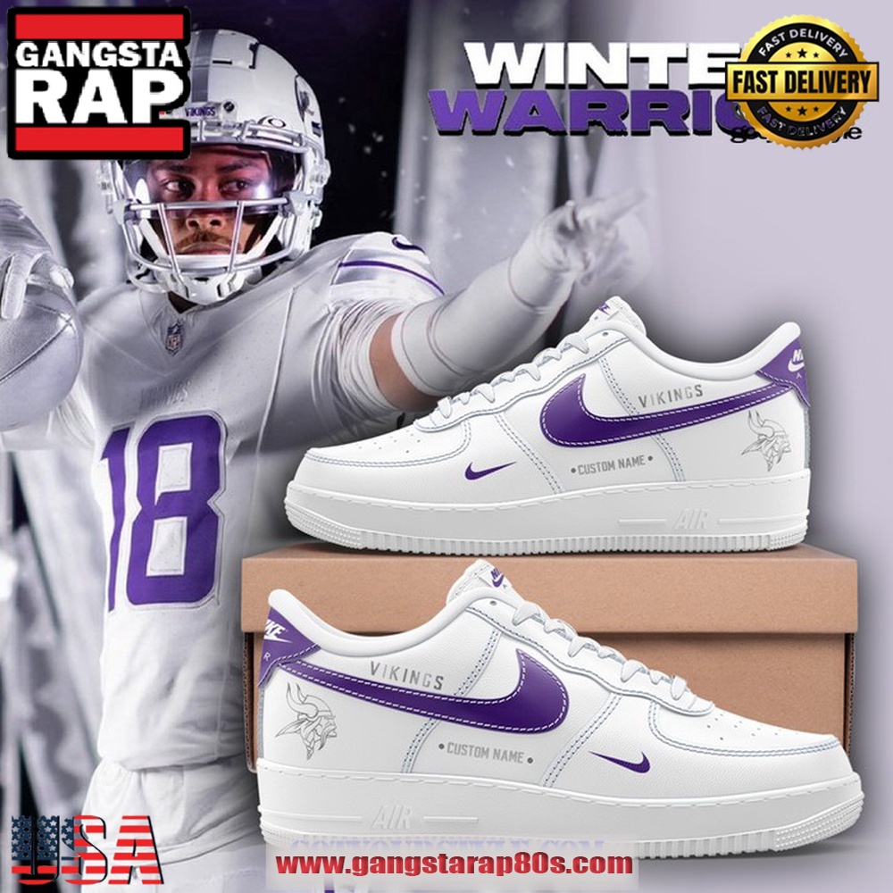 Minnesota Vikings Winter Warrior Limited Edition Air Force 1 Running Sneakers Shoes