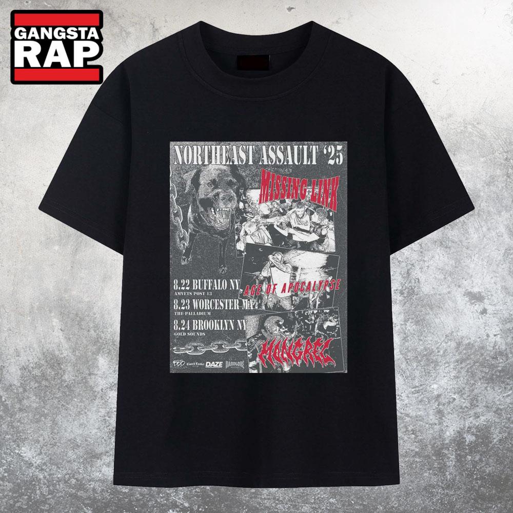 Missing Link And Mongrel Northeast Assault Tour 2025 T Shirt