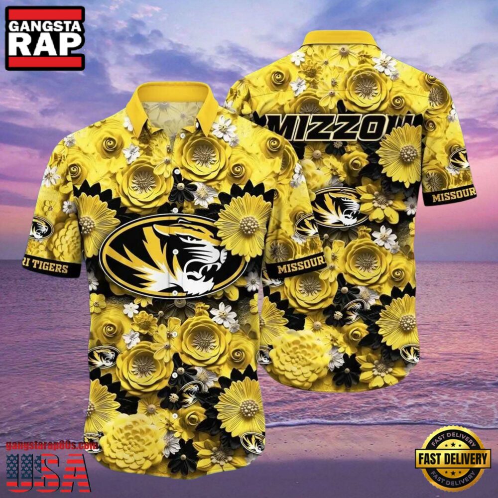 Missouri Tigers Flower NCAA Hawaiian Shirt Outfit 3D Shirt, Missouri Tigers Gifts
