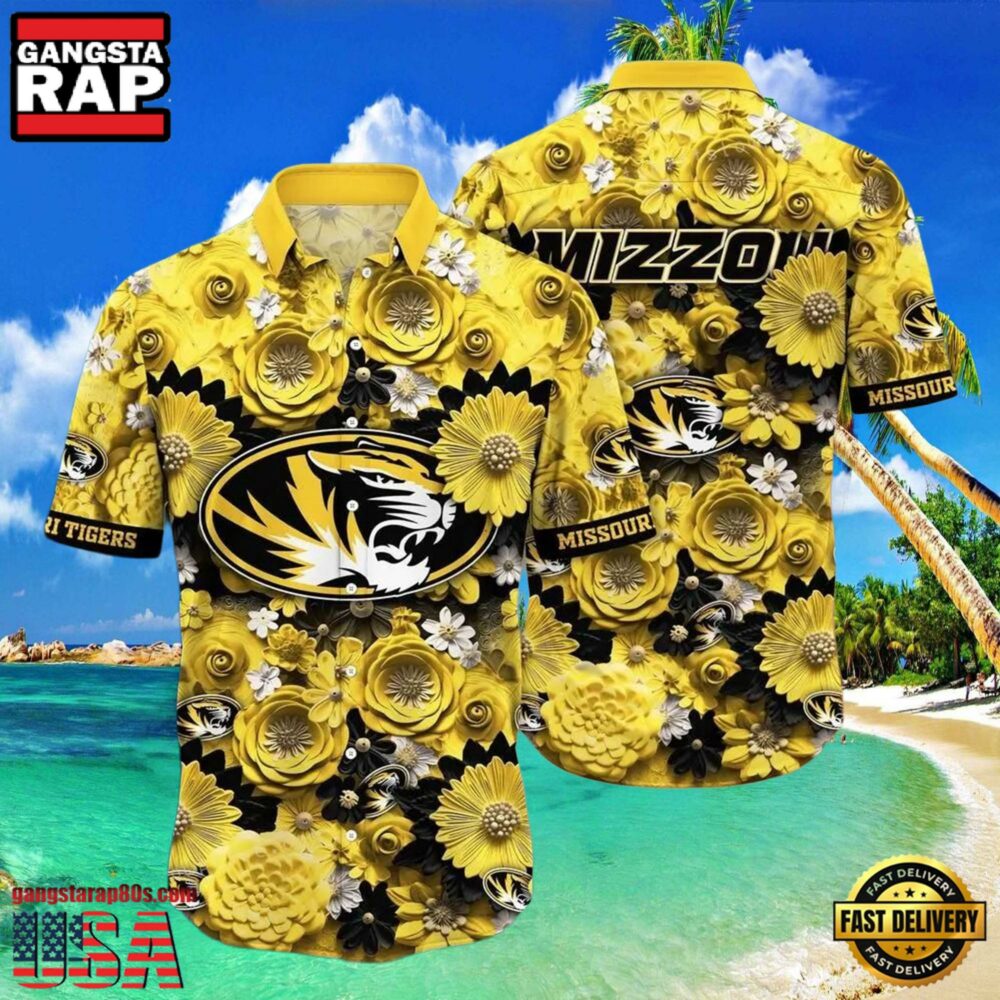 Missouri Tigers Flower NCAA Hawaiian Shirt Outfit 3D Shirt, Missouri Tigers Gifts