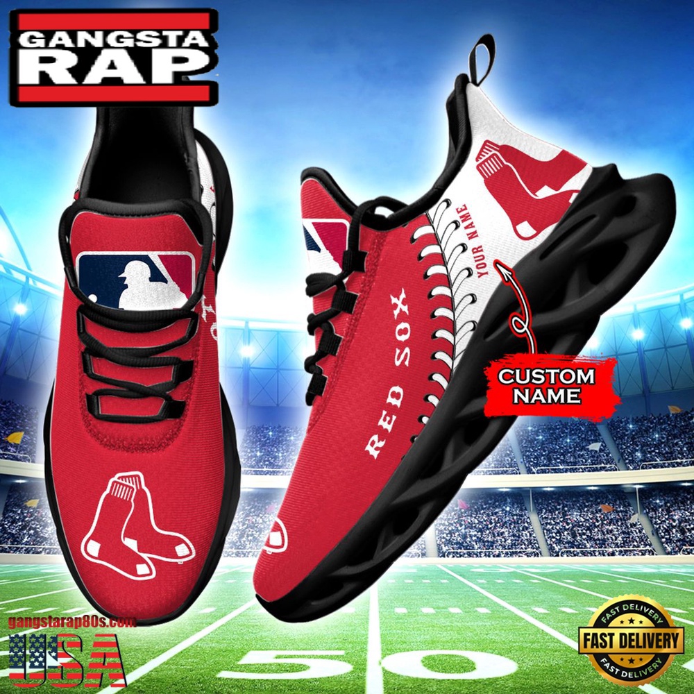 MLB Boston Red Sox Unique Design Custom Name Max Soul Shoes Running Sneakers