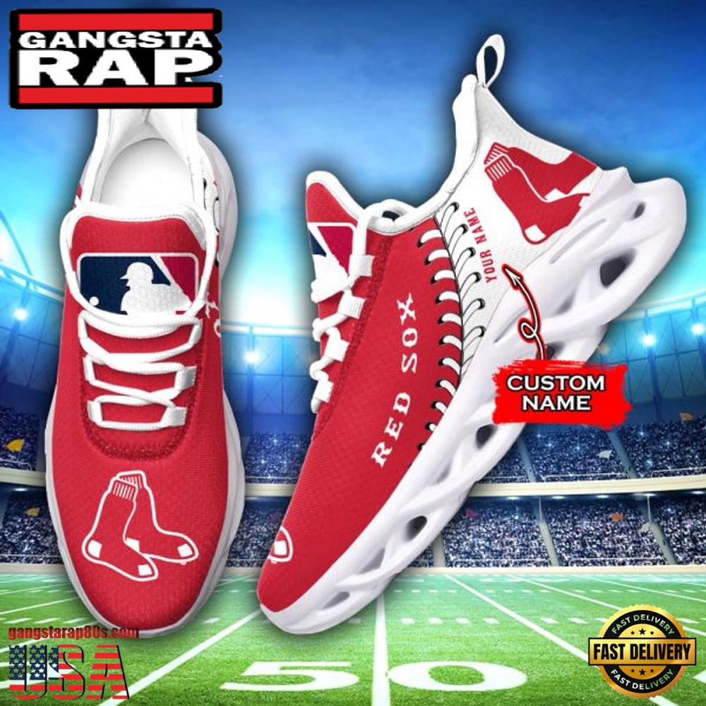 MLB Boston Red Sox Unique Design Custom Name Max Soul Shoes Running Sneakers