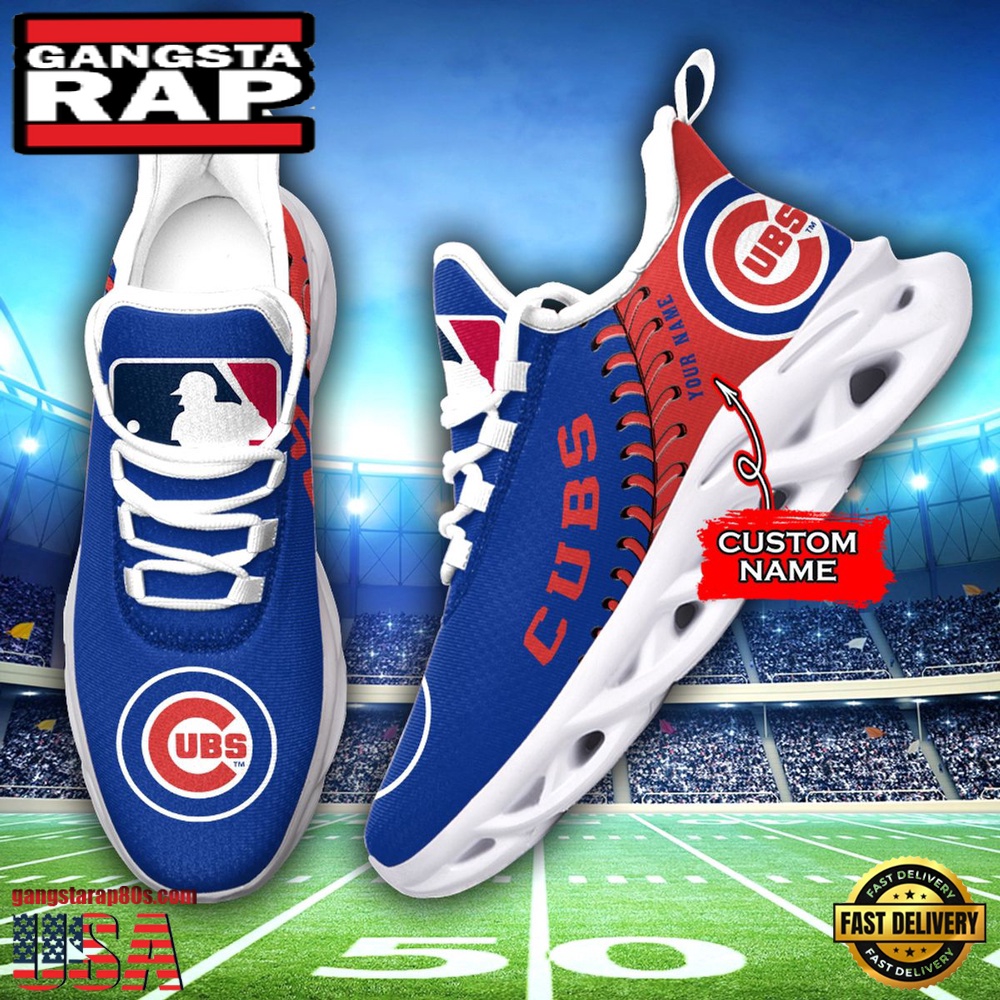 MLB Chicago Cubs Unique Design Custom Name Max Soul Shoes Running Sneakers