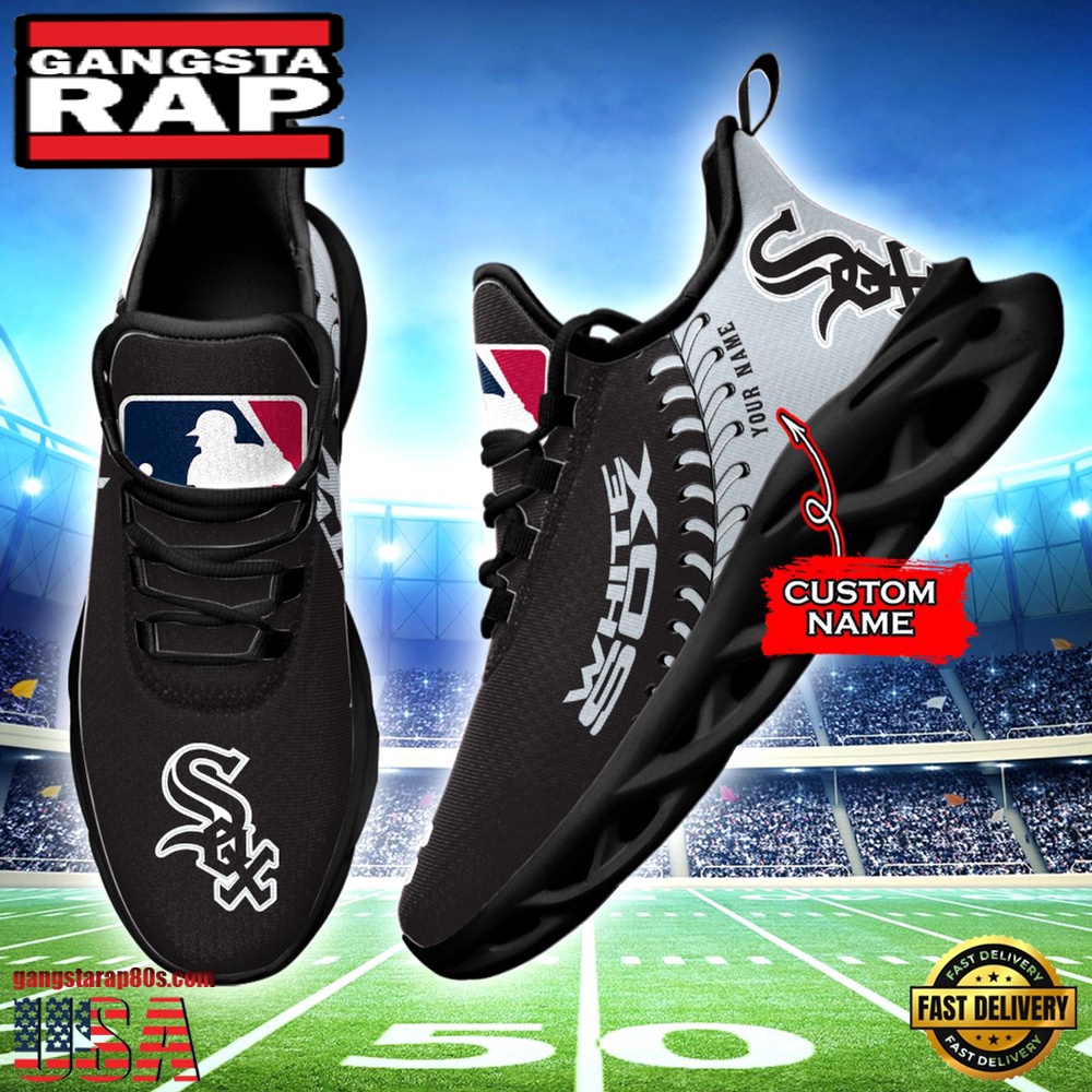 MLB Chicago White Sox Unique Design Custom Name Max Soul Shoes Running Sneakers