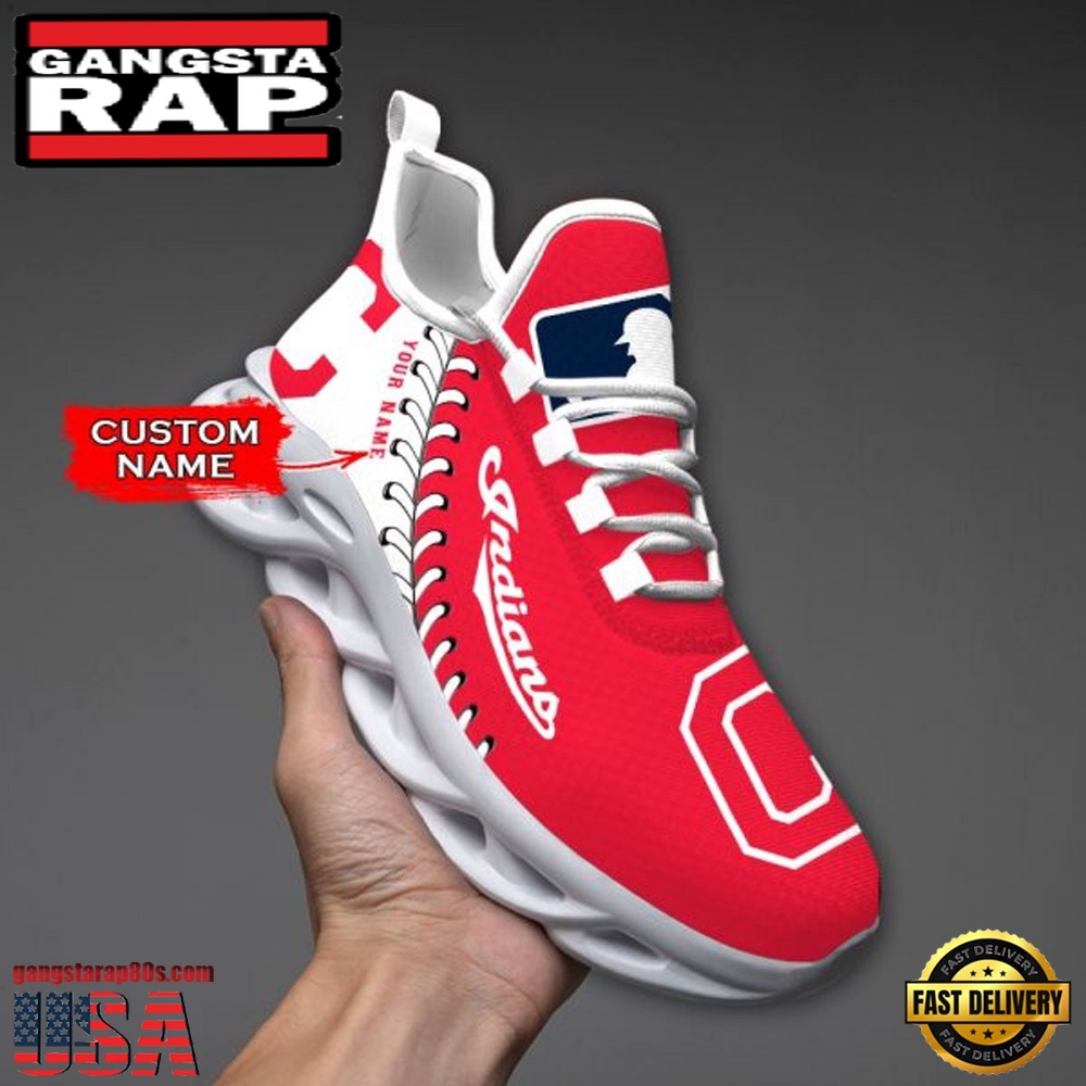 MLB Cleveland Indians Unique Design Custom Name Max Soul Shoes Running Sneakers MLB Cleveland Indians Unique Design Custom Name Max Soul Shoes Running Sneakers