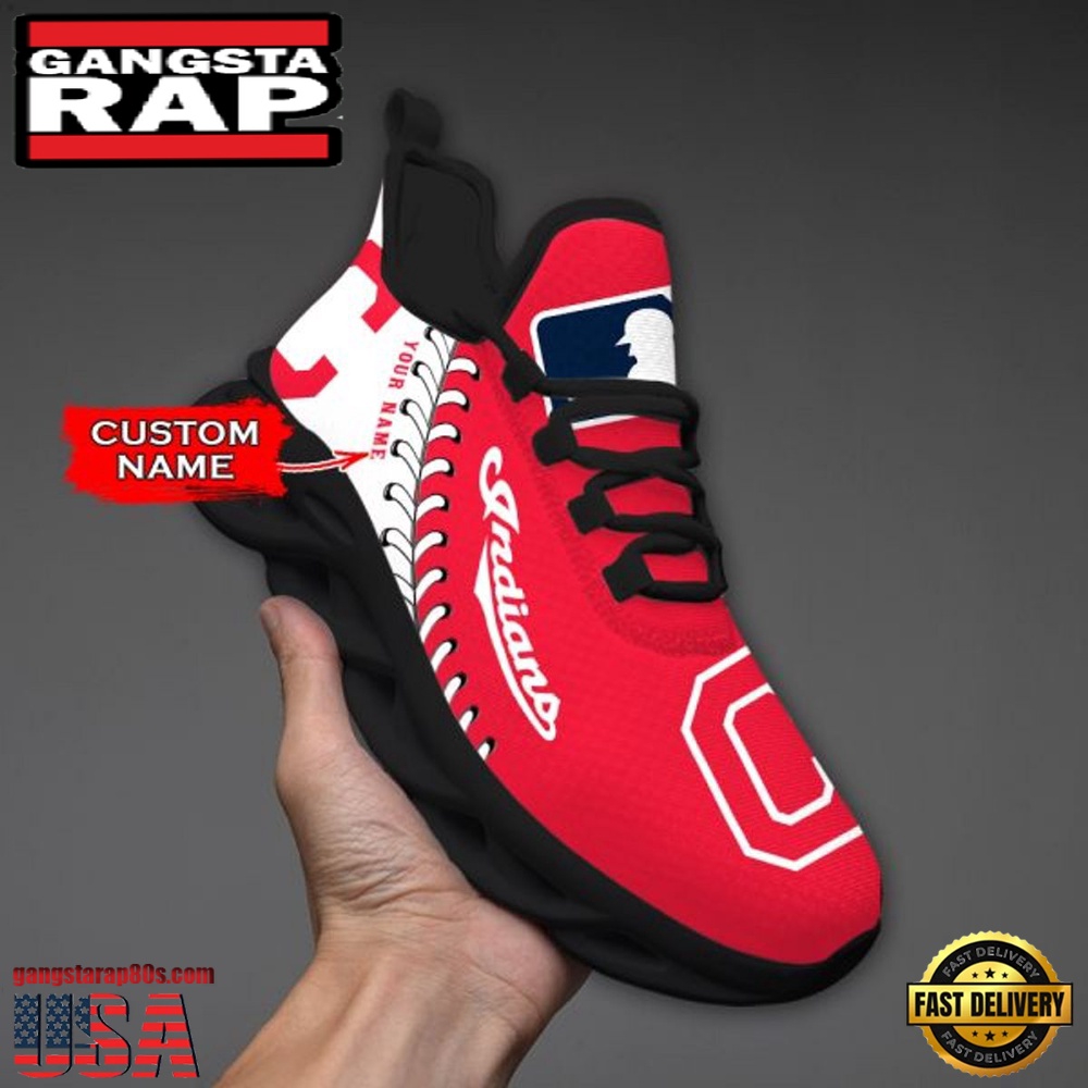 MLB Cleveland Indians Unique Design Custom Name Max Soul Shoes Running Sneakers MLB Cleveland Indians Unique Design Custom Name Max Soul Shoes Running Sneakers