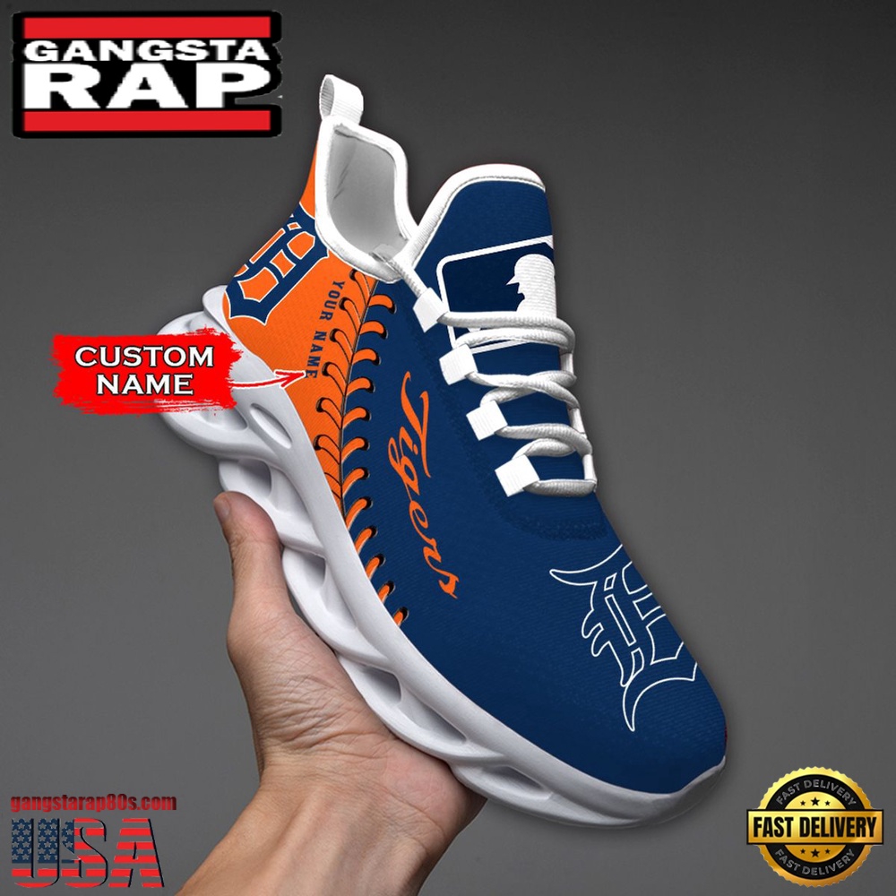 MLB Detroit Tigers Unique Design Custom Name Max Soul Shoes Running Sneakers MLB Detroit Tigers Unique Design Custom Name Max Soul Shoes Running Sneakers