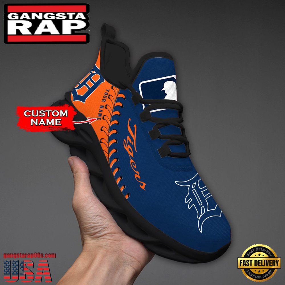 MLB Detroit Tigers Unique Design Custom Name Max Soul Shoes Running Sneakers MLB Detroit Tigers Unique Design Custom Name Max Soul Shoes Running Sneakers