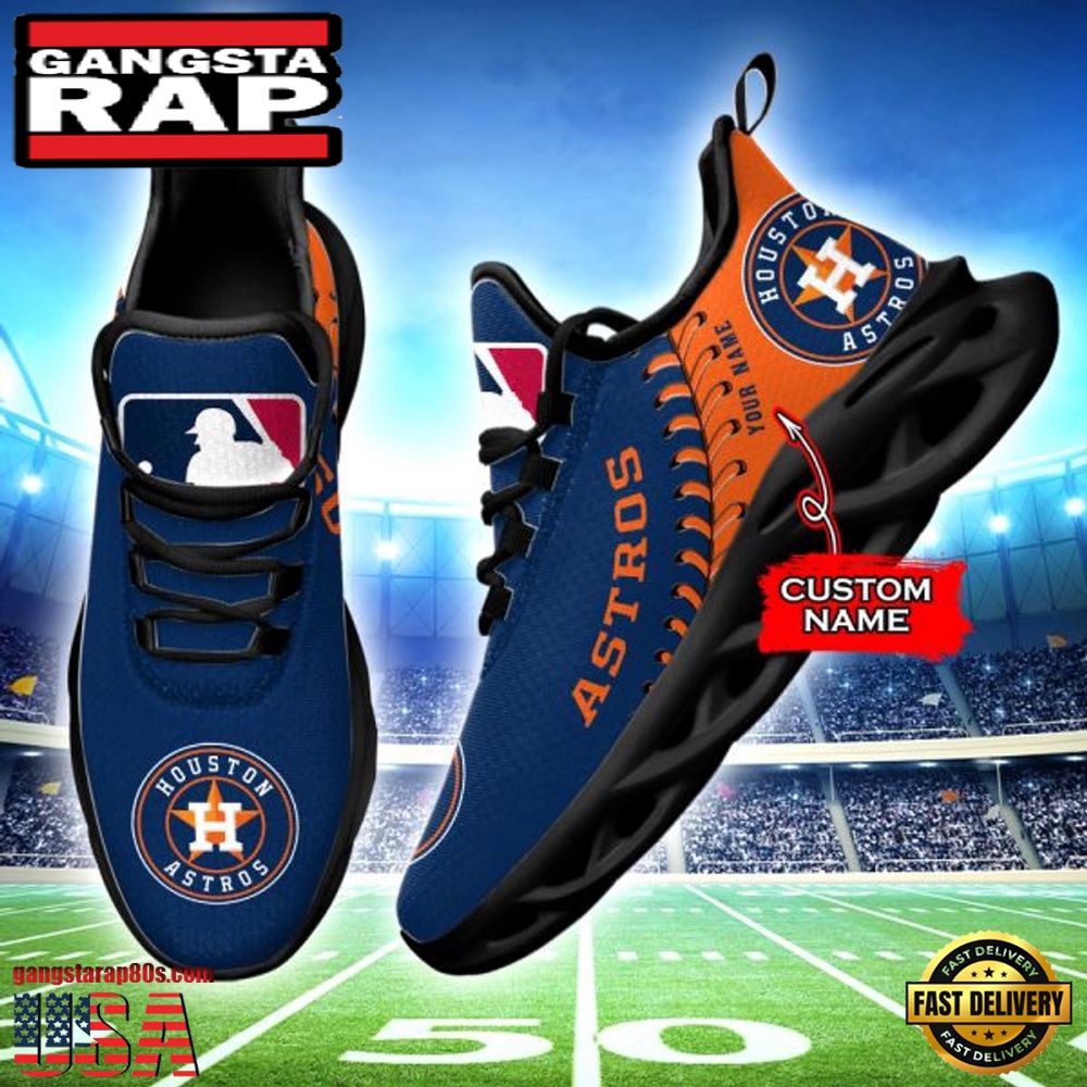 MLB Houston Astros Unique Design Custom Name Max Soul Shoes Running Sneakers