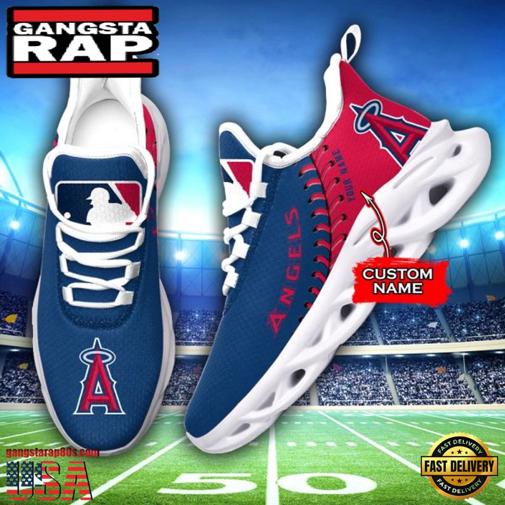 MLB Los Angeles Angels Unique Design Custom Name Max Soul Shoes Running Sneakers