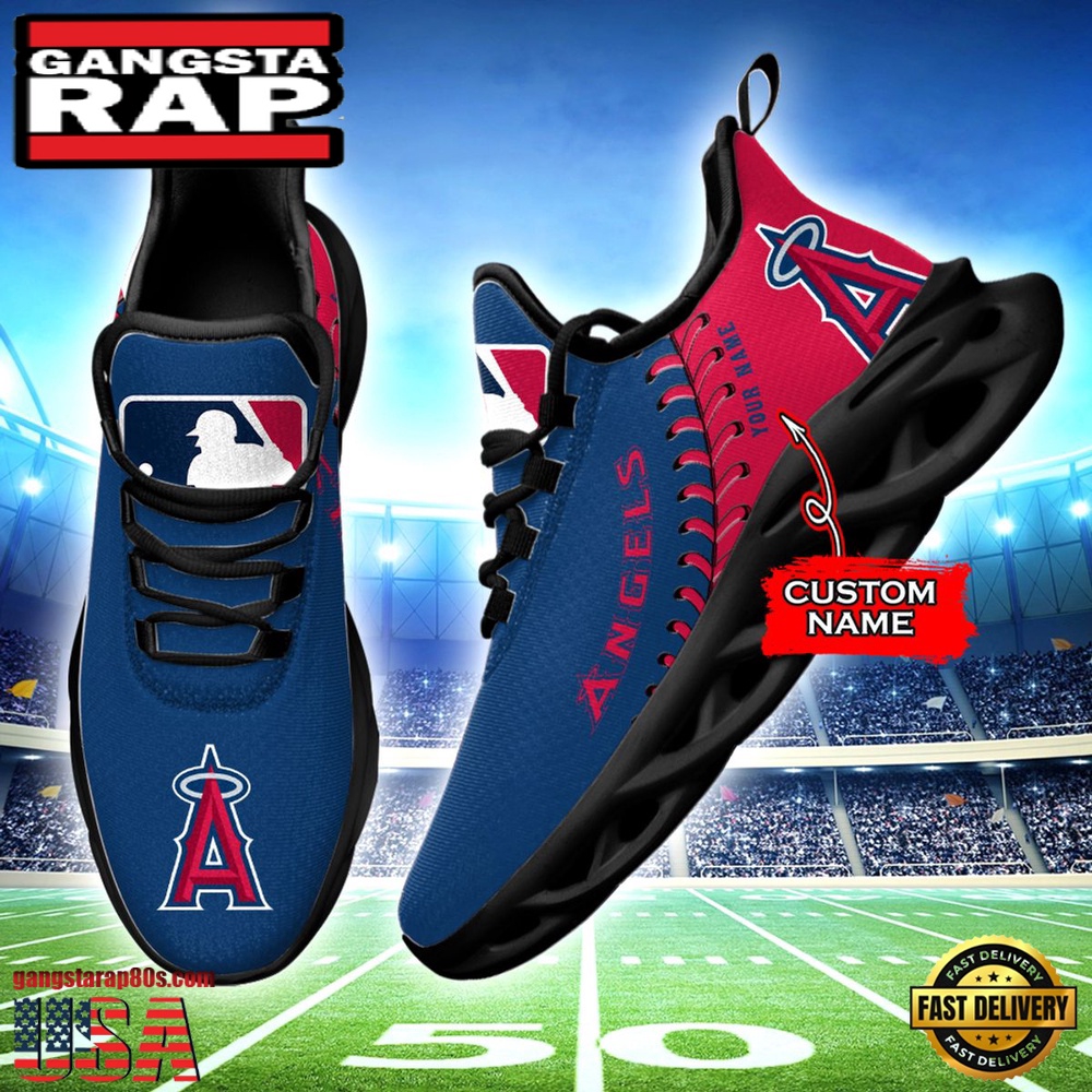 MLB Los Angeles Angels Unique Design Custom Name Max Soul Shoes Running Sneakers