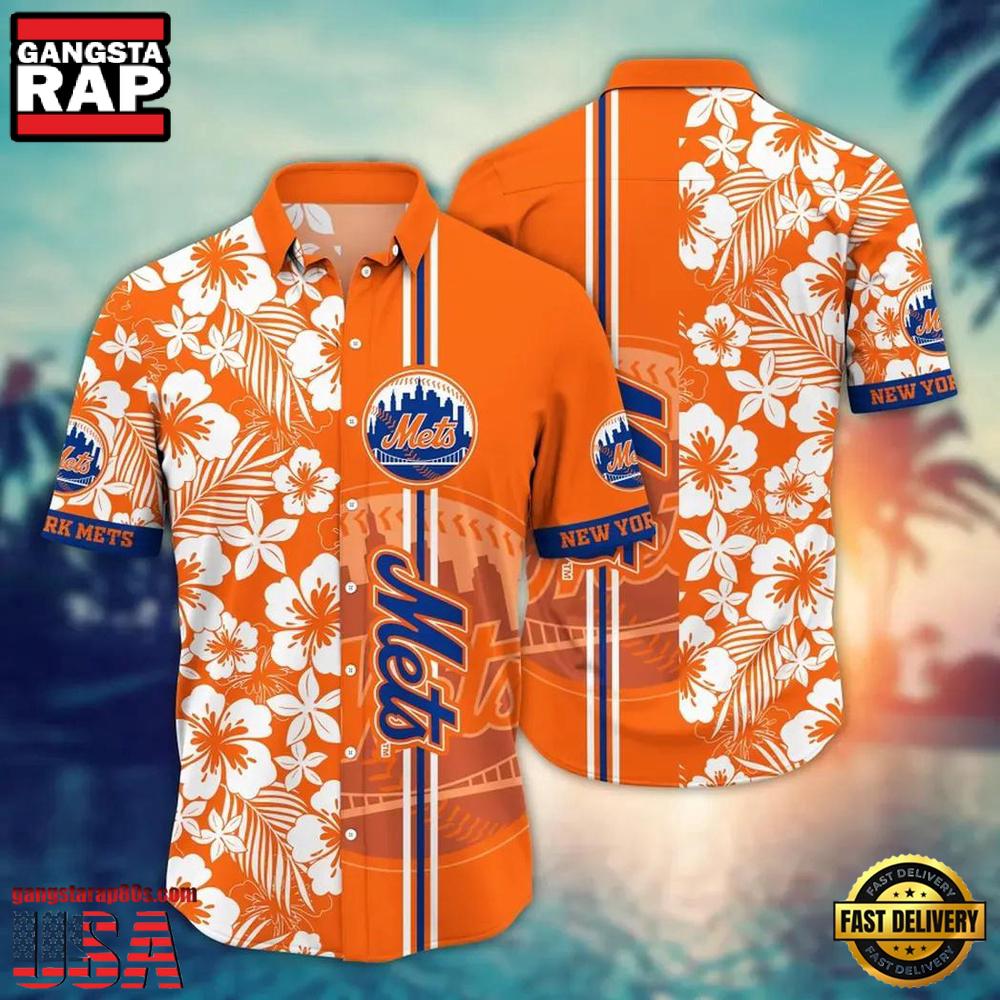 MLB New York Mets Flower Aloha Hawaiian Shirts