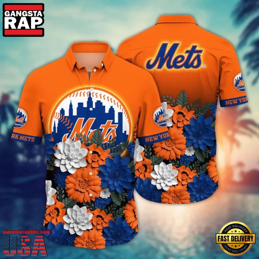 MLB New York Mets Island Blooms Hawaiian Shirt
