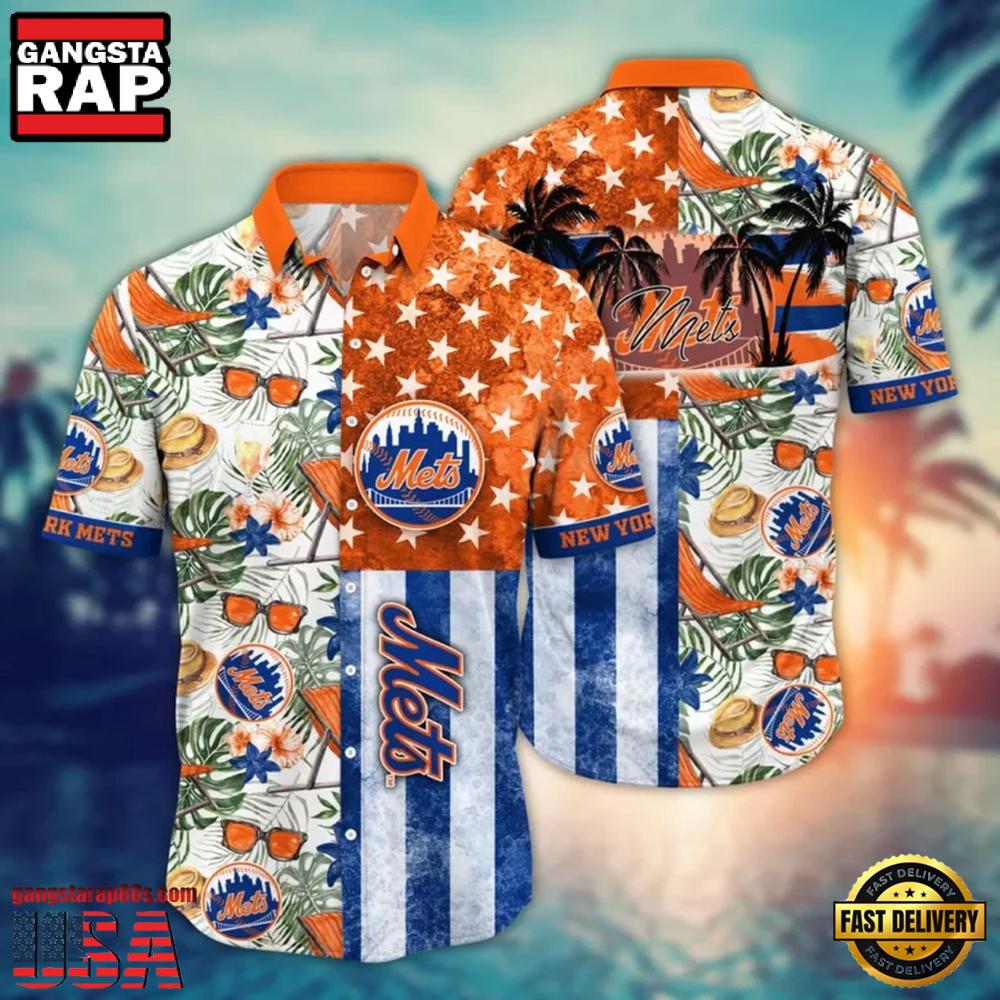 MLB New York Mets Monstera Leaves American Flag Hawaiian Shirt For Men Women MLB New York Mets Monstera Leaves American Flag Hawaiian Shirt For Men Women