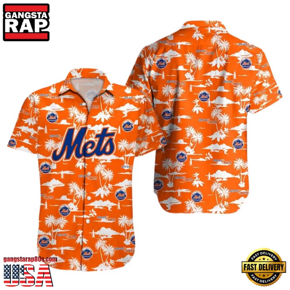 MLB New York Mets Orange Paradise Vibes Hawaiian Shirt