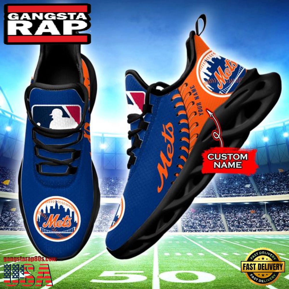 MLB New York Mets Unique Design Custom Name Max Soul Shoes Running Sneakers
