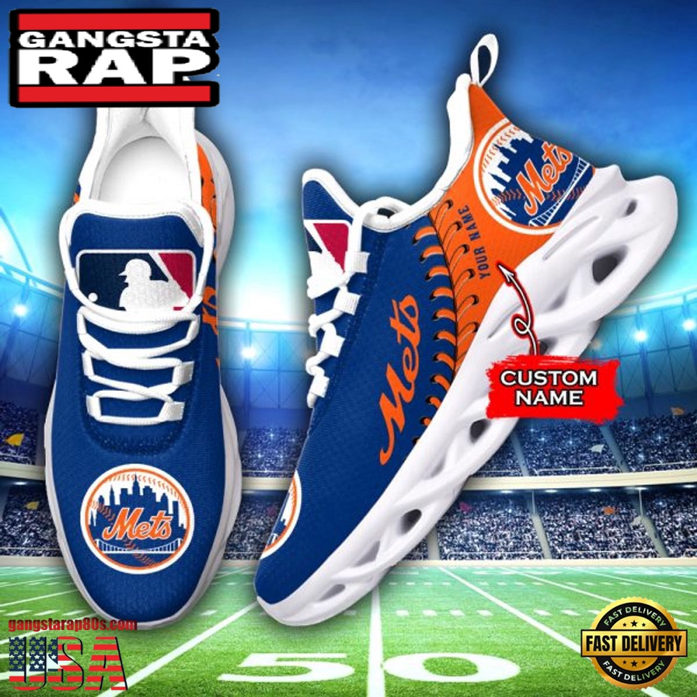MLB New York Mets Unique Design Custom Name Max Soul Shoes Running Sneakers