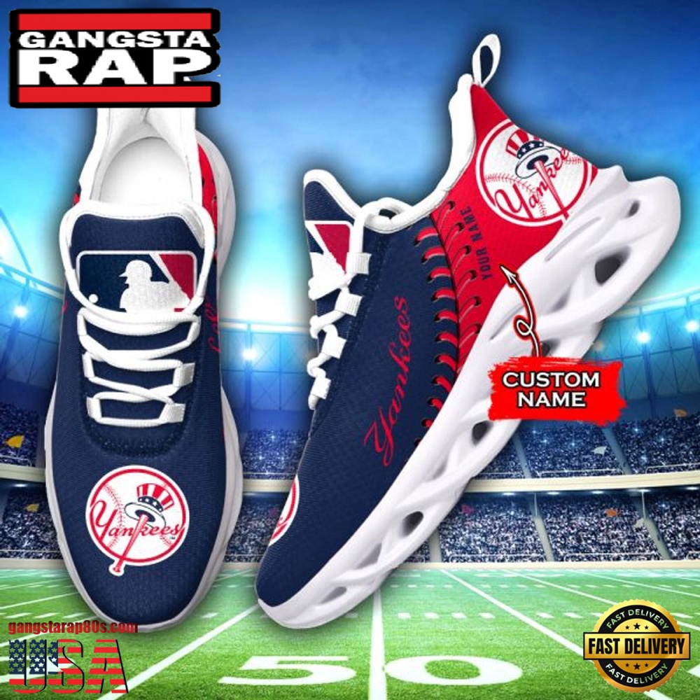 MLB New York Yankees Unique Design Custom Name Max Soul Shoes Running Sneakers