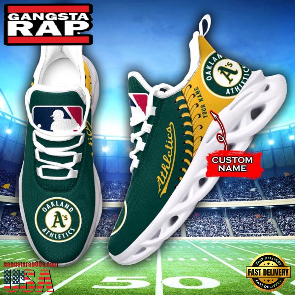 MLB Oakland Athletics Unique Design Custom Name Max Soul Shoes Running Sneakers