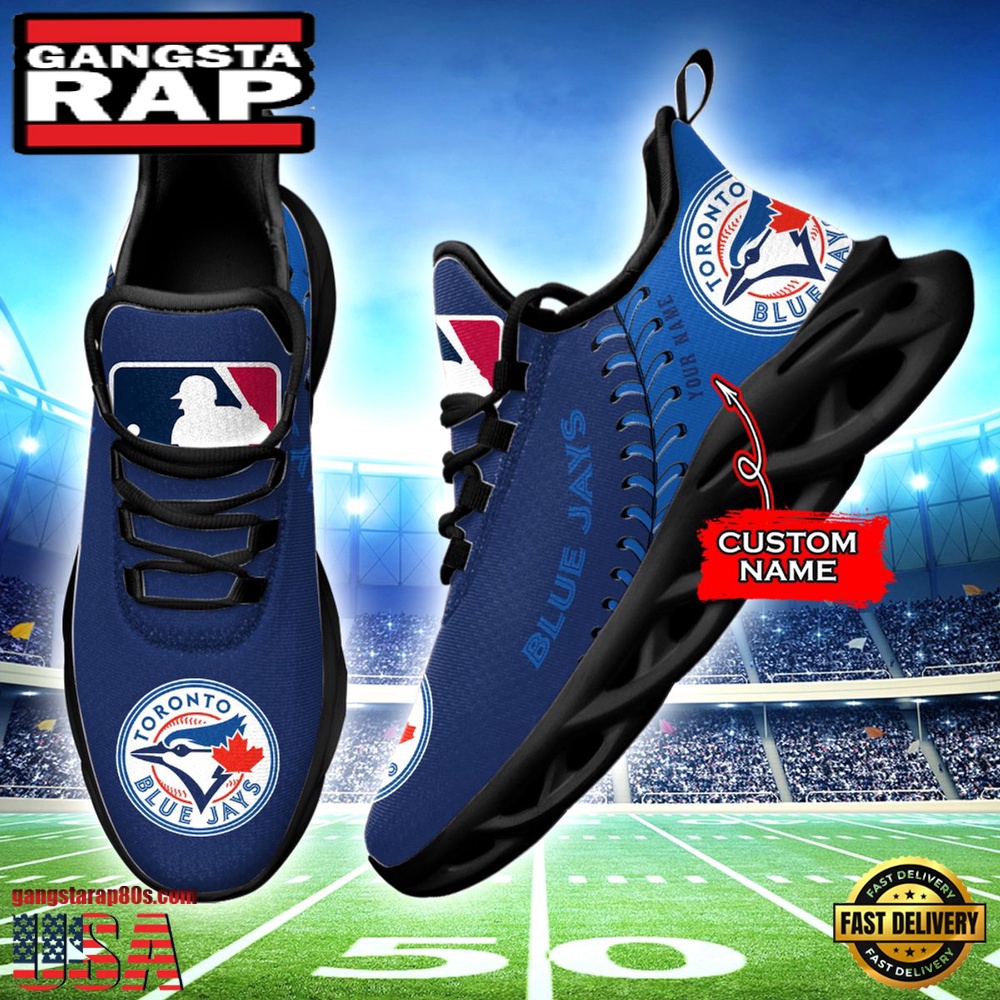 MLB oronto Blue Jays Unique Design Custom Name Max Soul Shoes Running Sneakers