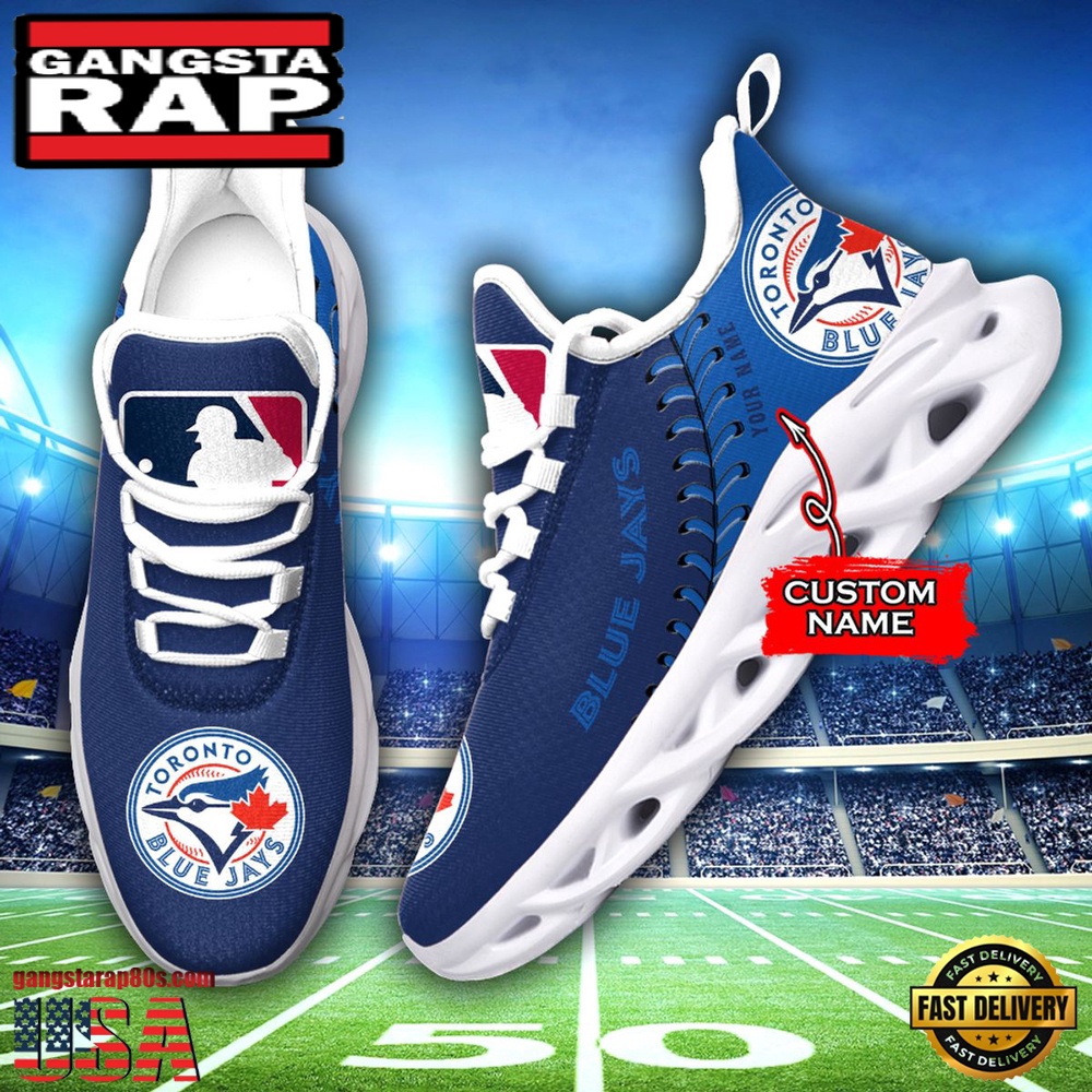 MLB oronto Blue Jays Unique Design Custom Name Max Soul Shoes Running Sneakers