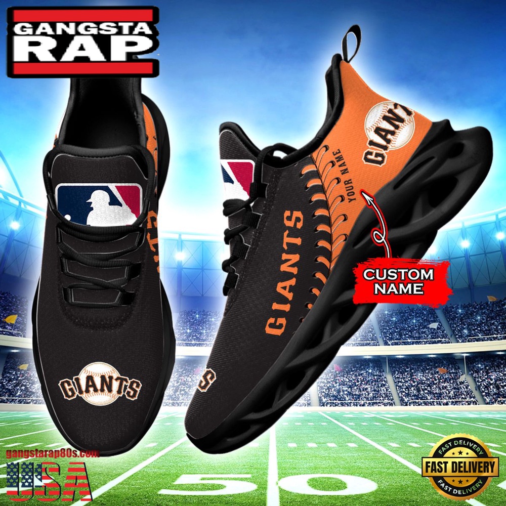 MLB San Francisco Giants Unique Design Custom Name Max Soul Shoes Running Sneakers