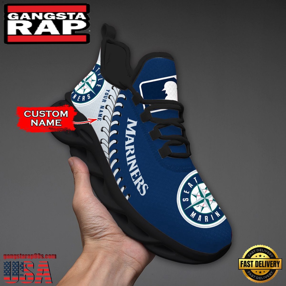 MLB Seattle Mariners Unique Design Custom Name Max Soul Shoes Running Sneakers
