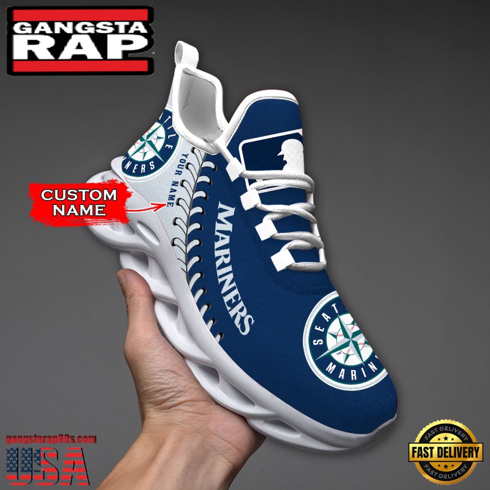 MLB Seattle Mariners Unique Design Custom Name Max Soul Shoes Running Sneakers