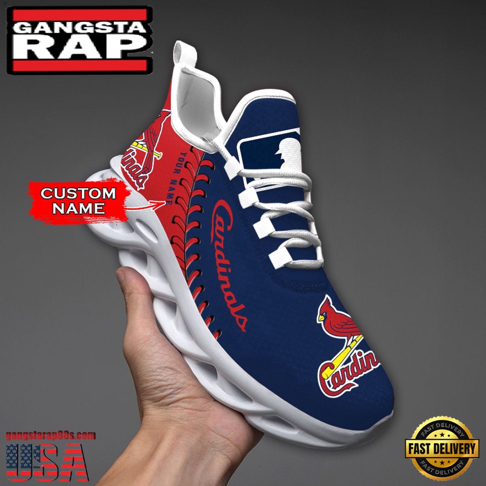 MLB St Louis Cardinals Unique Design Custom Name Max Soul Shoes Running Sneakers