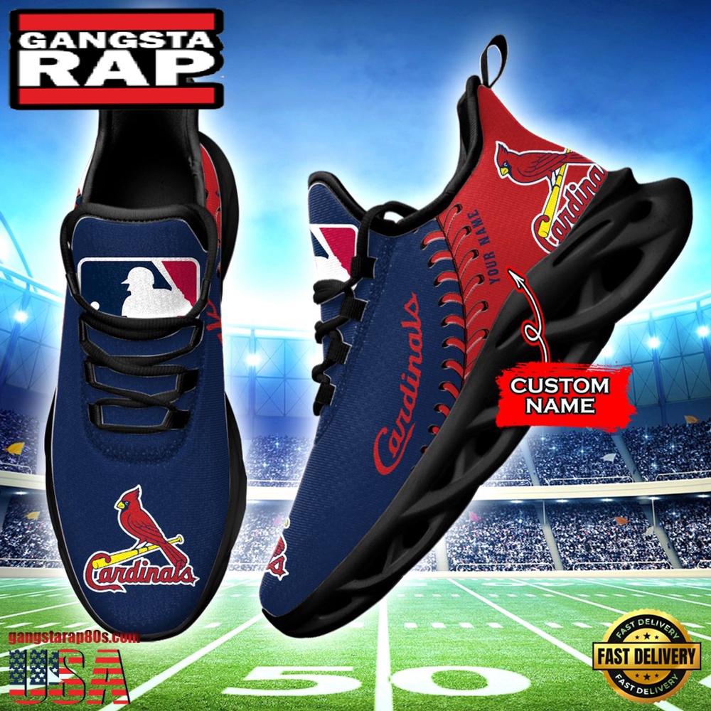 MLB St Louis Cardinals Unique Design Custom Name Max Soul Shoes Running Sneakers