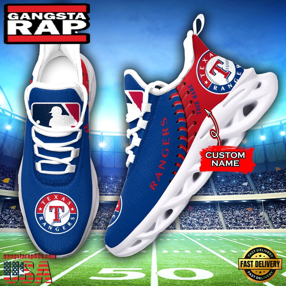 MLB Texas Rangers Unique Design Custom Name Max Soul Shoes Running Sneakers