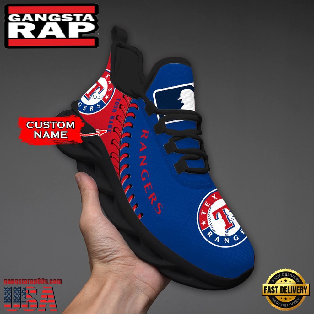 MLB Texas Rangers Unique Design Custom Name Max Soul Shoes Running Sneakers
