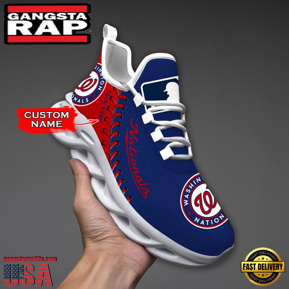 MLB Washington Nationals Unique Design Custom Name Max Soul Shoes Running Sneakers
