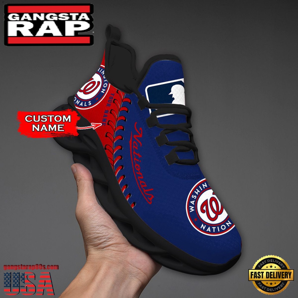 MLB Washington Nationals Unique Design Custom Name Max Soul Shoes Running Sneakers