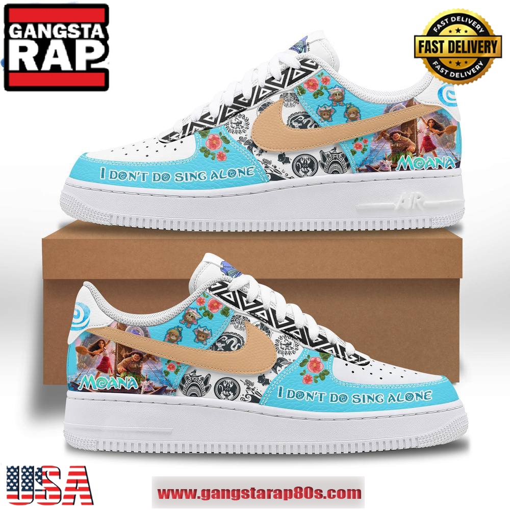 Moana 2 I Don't Do Sing Alone Limited Edition Air Force 1 Running Sneakers Shoes