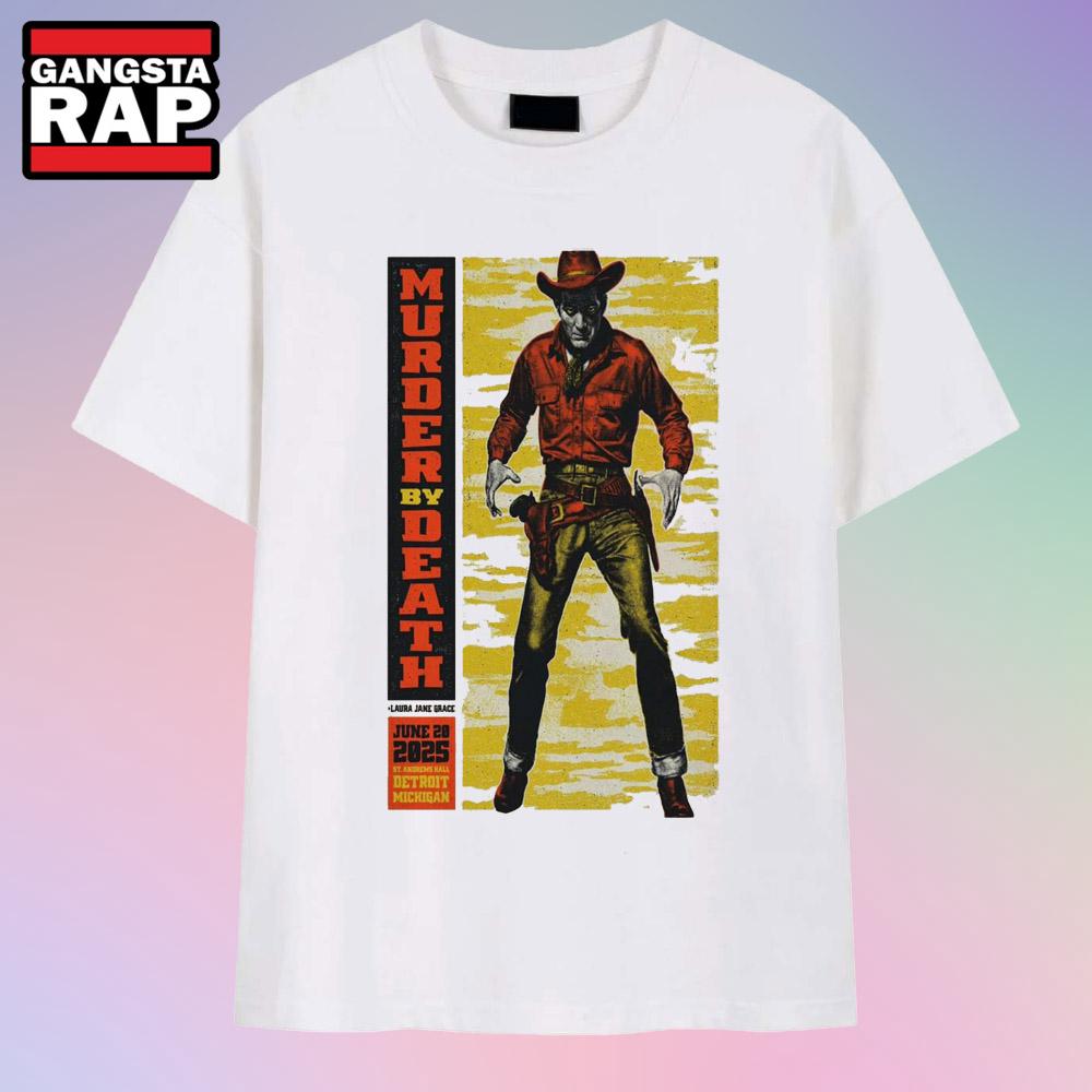 Murder By Death Saint Andrew's Hall Detroit, MI June 20 2025 Tour T Shirt Murder By Death Saint Andrew's Hall Detroit, MI June 20 2025 Tour T Shirt